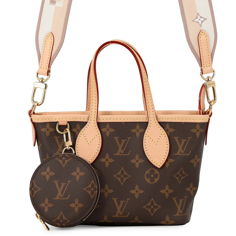Louis Vuitton Monogram Neverfull Tote Bag Canvas Leather Brown